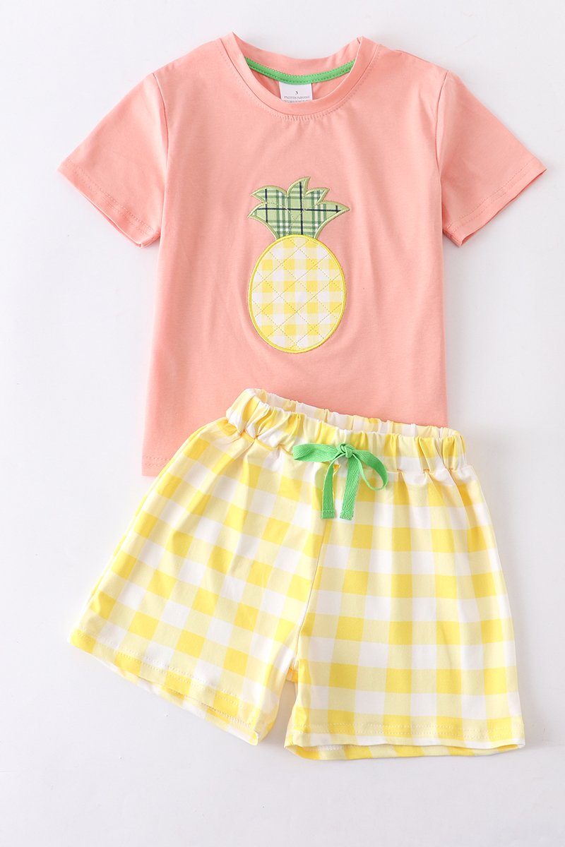 Applique Pineapple Short Set