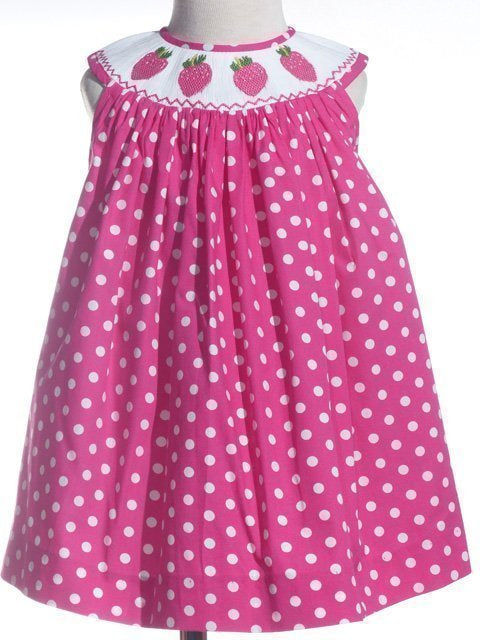 Pink Strawberry Polka Dot Dress