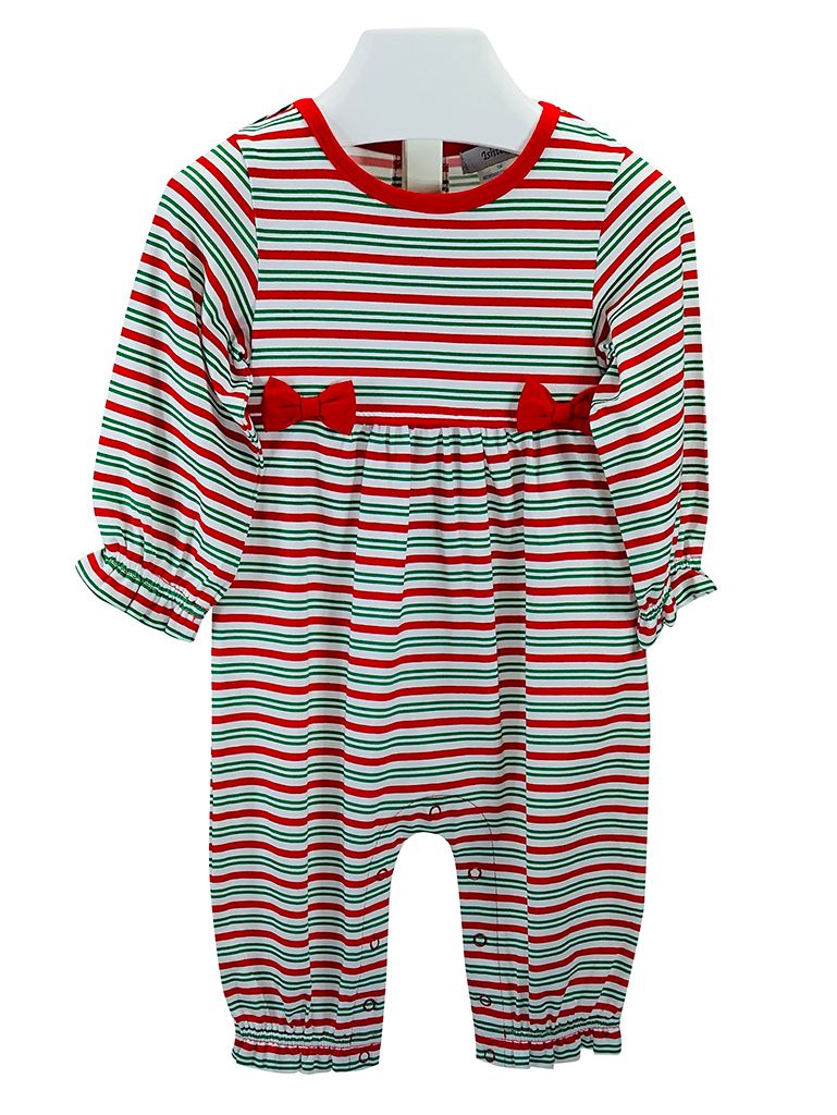 Red &amp; Green Striped Romper