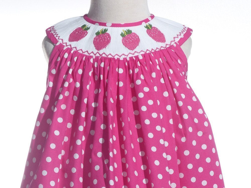 Pink Strawberry Polka Dot Dress