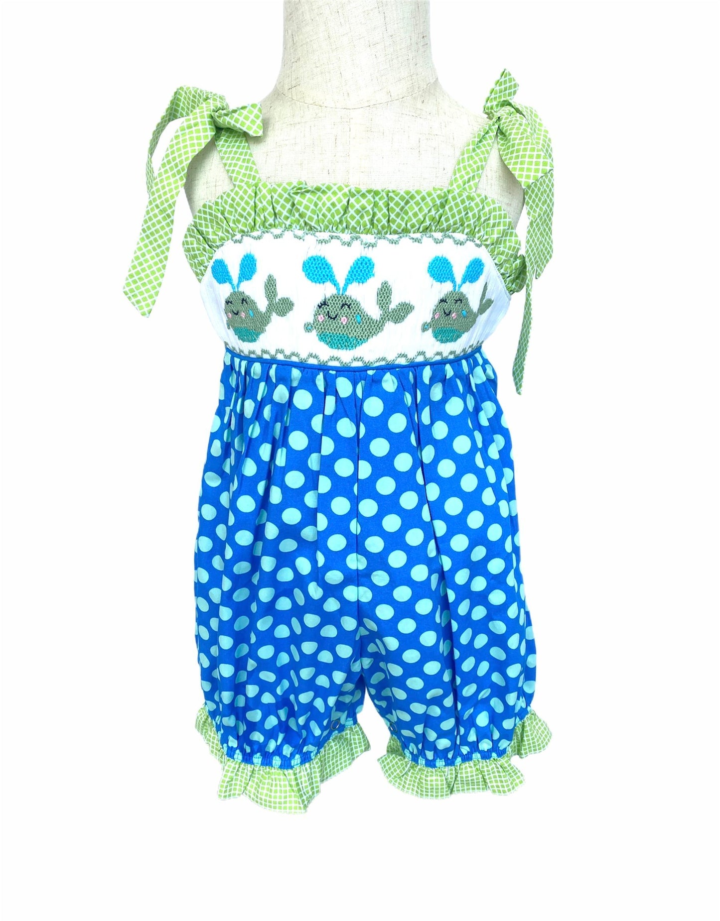 Whale Polka Dot Romper