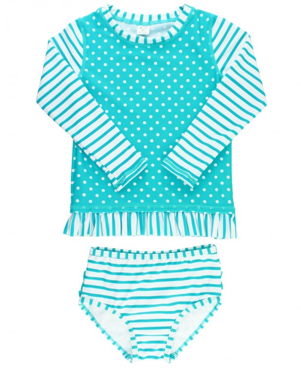 Aqua Polka Dot Swimsuit