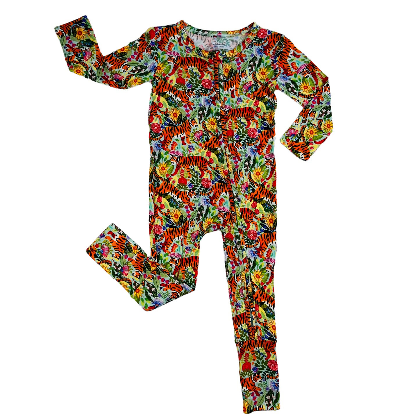 2-Way Zipper Footie - Floral Tiger