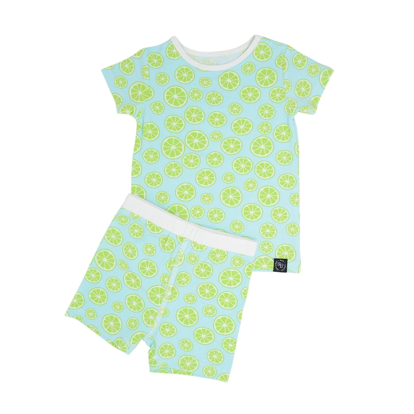 Bamboo Short Pajama Set - Limes