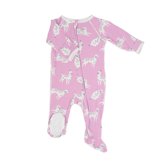 Bamboo Footie -Pink Dalmatian