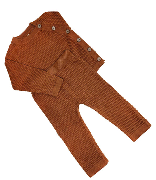 Rust Knitted Two Piece Set