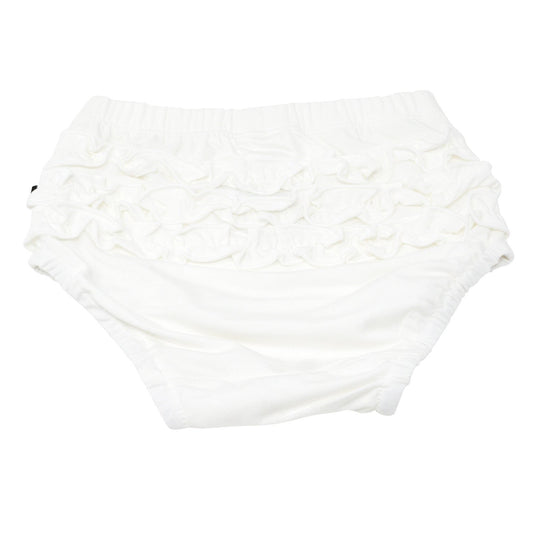 Ribbed Ruffle Bloomer - White